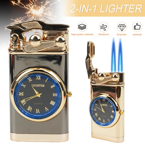 Feuerzeug mit uhr jetflame - feuerzeug,