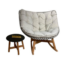 DEDON Schaukelstuhl Mbrace Stoff A 264 Cool Sage Grau Gestell Aluminium 