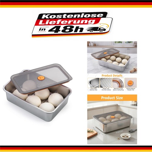 Edelstahl pizzaballenbox mit - edelstahl,