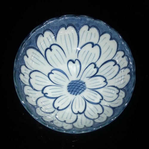 Asian blue white asymmetric