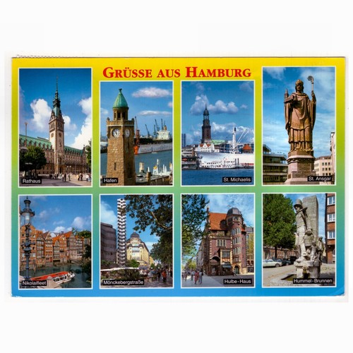 Hamburg rathaus hafen - ak,