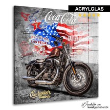 ACRYLGLAS WAND BILD HARLEY