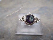 Edler Damen Ring 925 Sterlingsilber Mystic Topas Feuer Schliff rund Rg 58/18