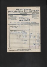 HANNOVER, Rechnung 1932, Kölbelwerke Paul Kölbel & Co.