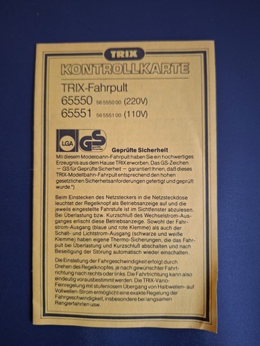 Trix kontrollkarte - trix,