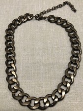 Sehr schöne schwarze Panzerhalskette — große Glieder 1,5 cm breit— 40-50 cm