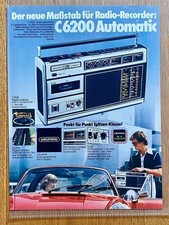 Grundig C6200 Radio Recorder Porsche 911 Targa 1975 Vintage Ad Werbung Reklame