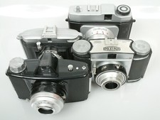 4 alte Kameras Braun PAXINA  Ferrania IBIS 34 Certo-phot und Agfa Click II