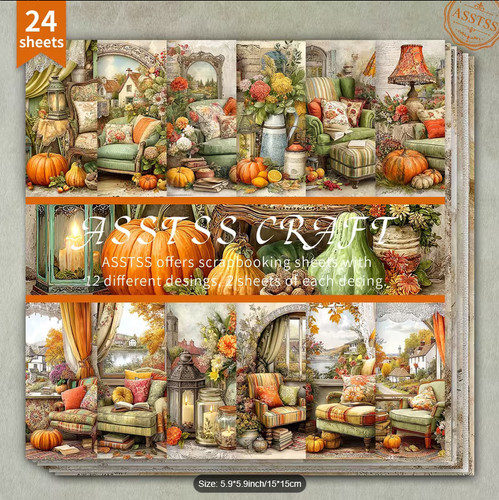 Vintage autumn country 24 - country, 6"
