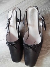 Joe Sanchez Sandalen Sling Leder Riemchen Schleife schwarz Gr. 39