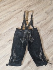 Kniebund Lederhose Schweinsleder Stickerei schwarz Landhaus leicht speckig Gr.50