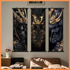 3x LEINWAND Japanisches Dark
