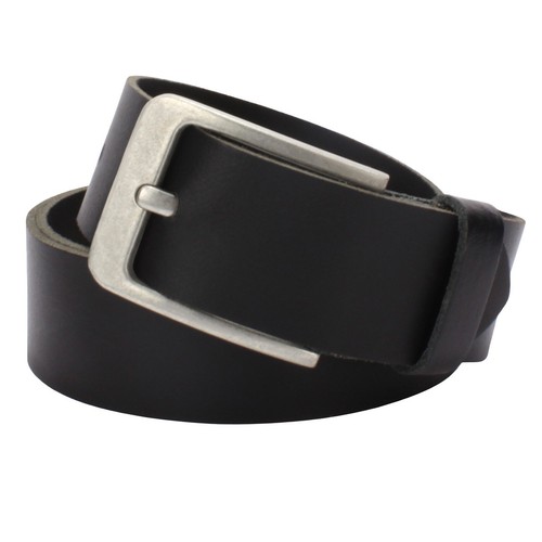 Gürtel leder schwarz 4cm - schwarz,