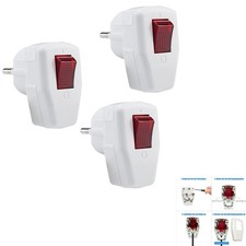 Schuko Stecker mit Schalter, 3