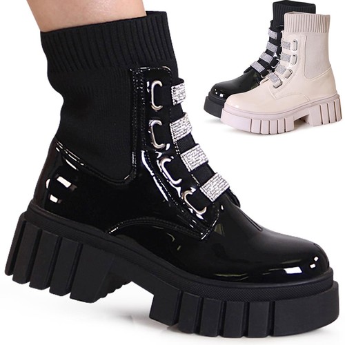 Damen lack stiefeletten - damen,