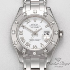 Rolex Pearlmaster 29 80319 Weissgold 750 2007 Diamanten Automatik Lady Gold
