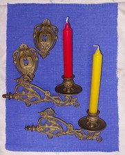 1 Paar schwenkbare Wand-Kerzenhalter aus Messing-massiv