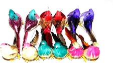 12 bunte VÖGEL 10x4cm Animals