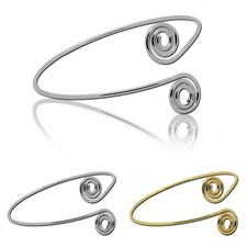 Armspange Silbern Golden Oberarmreif Armband Spiralen Accessoires Vintage Zart