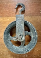 Umlenkrolle mit Haken für Flaschenzug Seilzug Seilwinde Winden Seilrolle Vintage