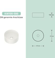 Waschbecken Klein Aufsatzwaschbecken Rund Handwaschbecken 31 cm Schwarz / Weiß