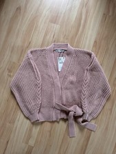ZARA Strickjacke Wickeljacke Grobstrick L Rosé Rosa Neu