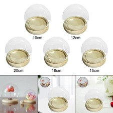 Holzsockel Glas Cloche Dome