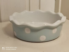 1 Mini Auflaufform rund Pie dish pastellblau mit Punkten von ISABELLE ROSE