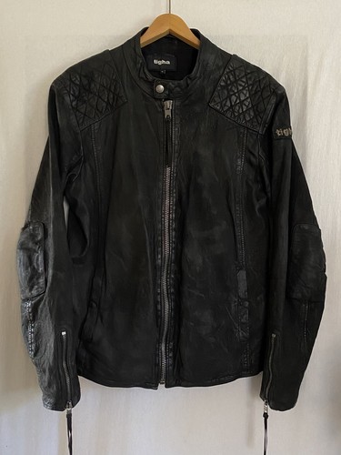 Tigha lederjacke schwarz gr - tigha, schwarz,