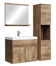 Badplaats Badmöbel Komplettset Montreal 60 x 35 cm Braun Eiche - Badezimmermöbel