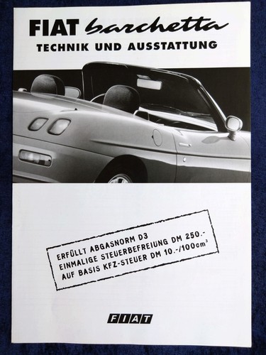 Fiat barchetta prospekt 1999 - fiat, 3.1999