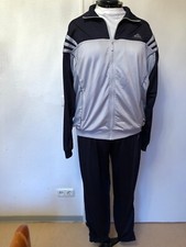 Herren Trainingsanzug Adidas - Größe XL, grau-blau, 100% Polyester
