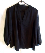 schwarze Damen Bluse in L mit
