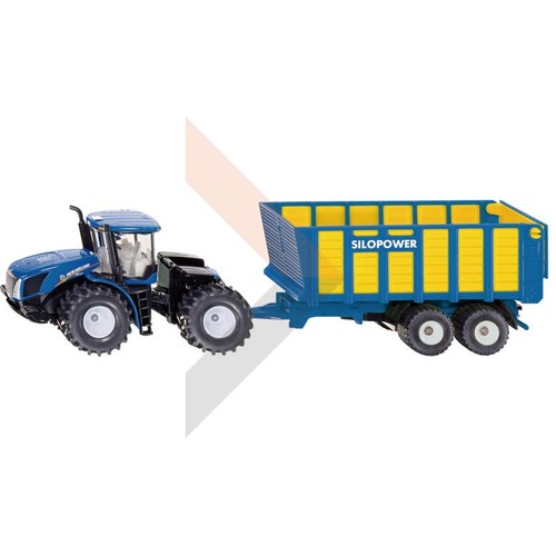 Knicklenker mit silagewagen - silagewagen, |