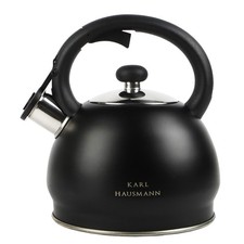 Wasserkessel Edelstahl 1,8L Schwarz mit Pfeife – für Induktion & Gas