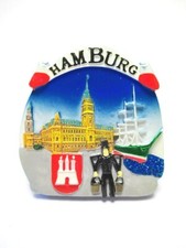 Hamburg Magnet Rathaus Hummel Schiff Poly Souvenir Germany