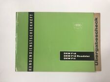 Original Kundendienst Scheckheft AUTO UNION DKW F12 F11 F12 Roadster ohne Eintr 