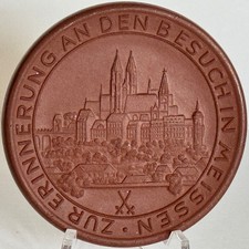 Porzellanmedaille "Zur Erinnerung an den Besuch in Meissen"