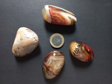 4 rote Sardonyx Karneol Steine Heilsteine Schmucksteine Edelsteine Trommelsteine