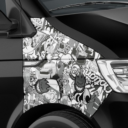 Stickerbomb auto folie - stickerbomb, auto-folie