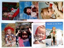 7x Kinder, Fotografien, 7 AK, 3x ungelaufen, 2x gelaufen 1976/1980, 2x geschrieb