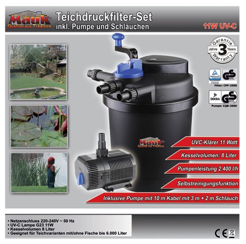 Mauk teichdruckfilter set 11w - mauk,