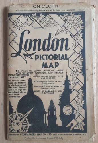 London pictorial map - pictorial, on