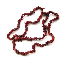 Splitter-Kette Koralle rot (gefärbt) 80 cm