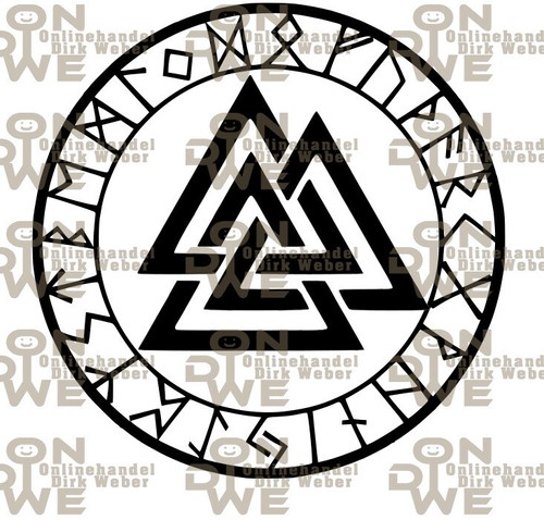 Aufkleber valknut klein - aufkleber, "valknut