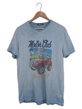 SHOCKLY Herren T-Shirt Gr. 54/XL Blau Motor Club Jeep Print Casual Retro