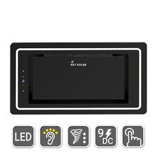 Dunstabzugshaube Inselhaube 52cm Schrank Edelstahl schwarz Glas Abluft Umluft