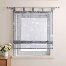 Raffrollo mit Schlaufen Landhaus Raffgardinen Voile Gardine Küche Vorhang Modern