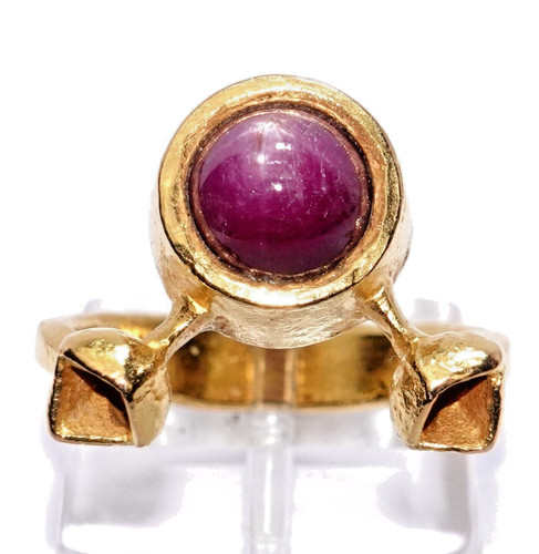 Ring gold sternrubin - sternrubin, cabochon