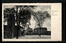 Magdeburg, Partie am Ehrenhof, Ansichtskarte 1937 